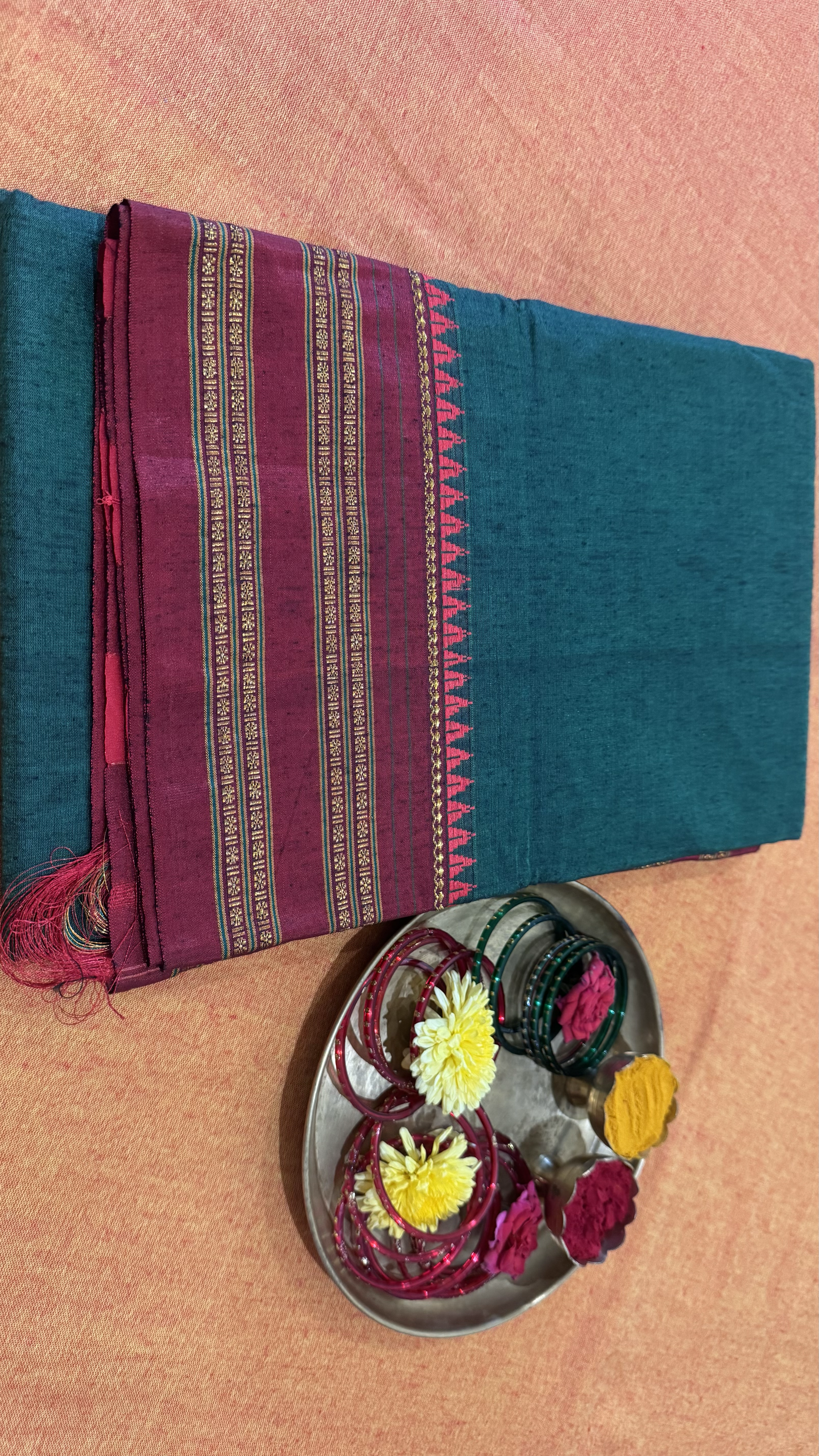 Ilkal saree with graceful border and traditional weave